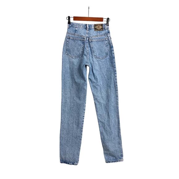 Express EXP No 4 Vintage Acid Wash USA Tapered High Waist Mom Jeans Size 3 - Picture 2 of 7